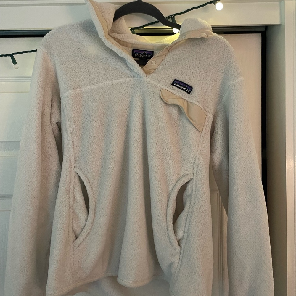 cream patagonia button up